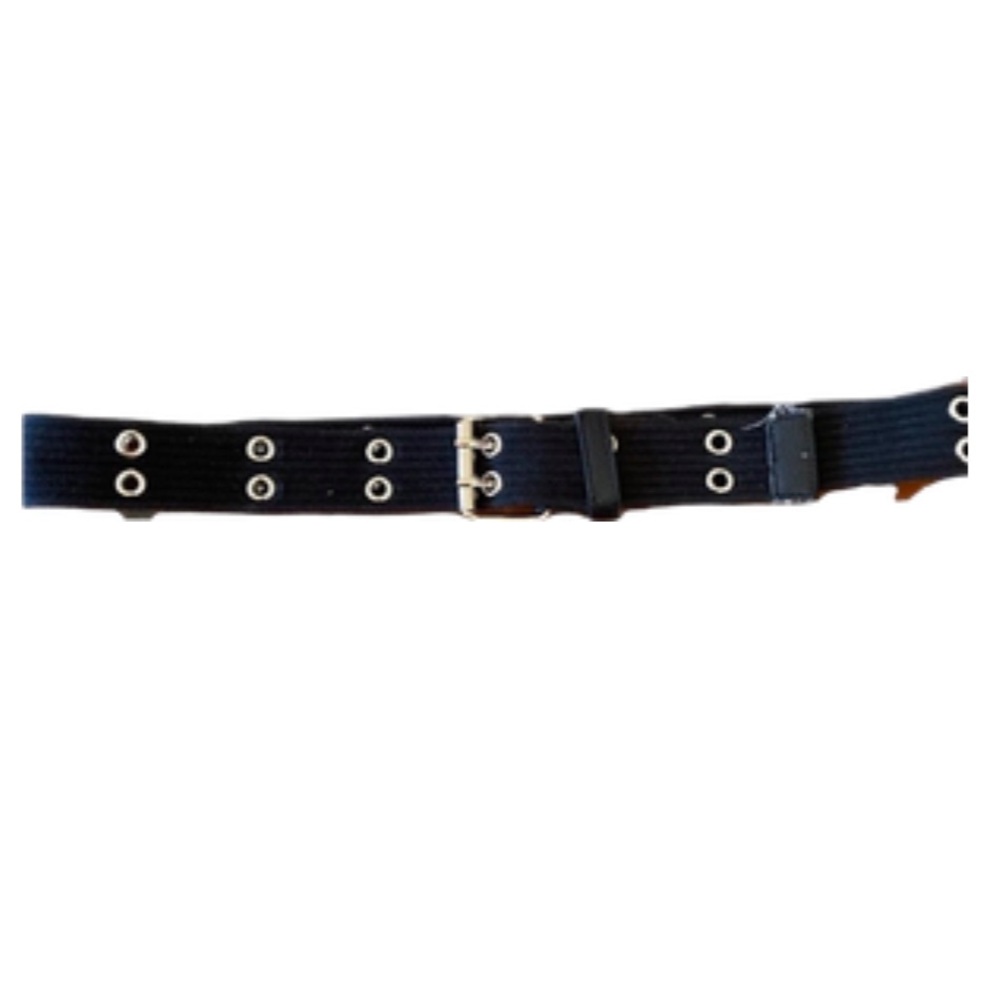 Black Woven belt with Silver Rivets and Hardware